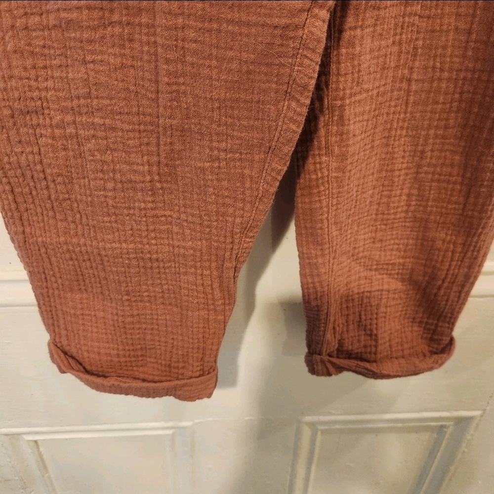 Jolt 100% Cotton Guaze Pants Women's 3/4 Length  Salmon. Medium. Drawstring - Picture 6 of 9